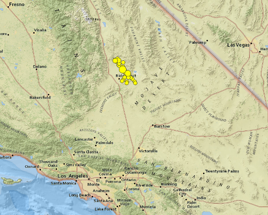 Source: USGS, nearby seismicity last 3 weeks